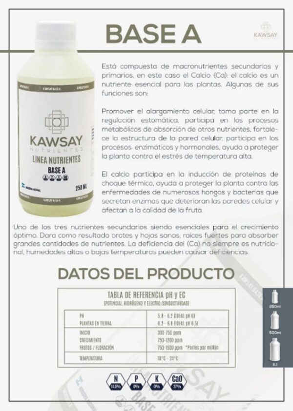 Kit Nutrientes Kawsay Veg Flora 500ml Hidroponia Sustrato - Imagen 2