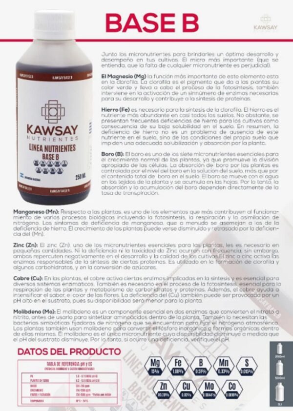Kit Nutrientes Kawsay Veg Flora 500ml Hidroponia Sustrato - Imagen 3