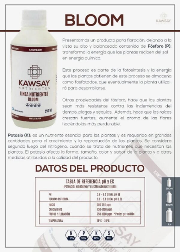 Kit Nutrientes Kawsay Veg Flora 500ml Hidroponia Sustrato - Imagen 5